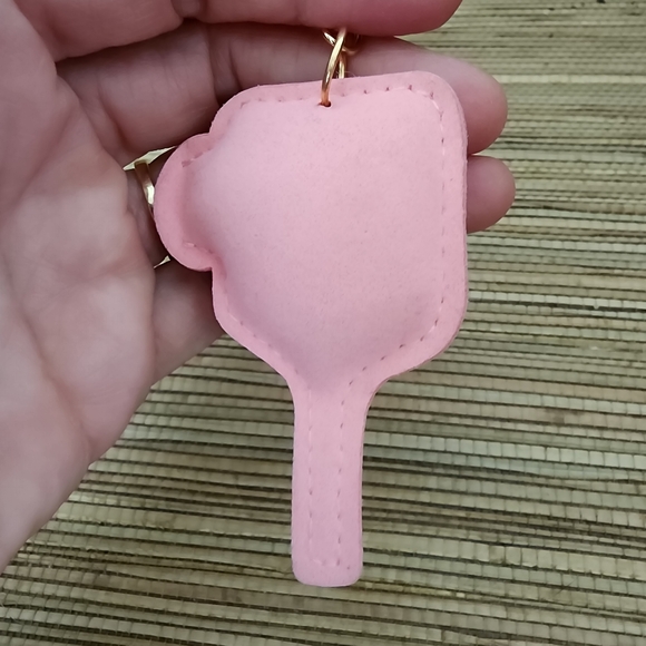 Pickleball Paddle & Ball Bling Keychain Tassel Rhinestone Accessories Gift -Pink - Picture 5 of 6